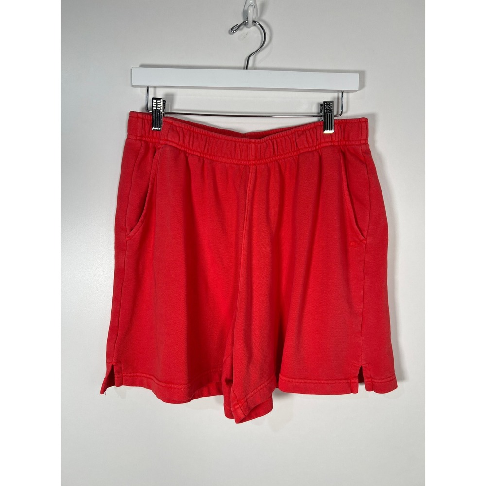 Hyba Red French Terry Sweat Shorts High Rise Athletic Loungewear Size Large
